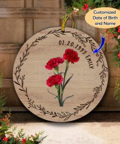 Customized Date of Birth and Name Birthday Gift Ornament UKHM280601