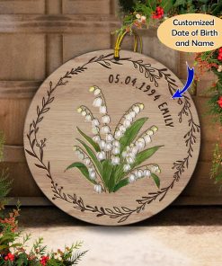 Customized Date of Birth and Name Birthday Gift Ornament UKHM280605