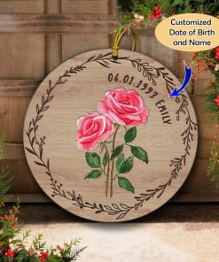 Customized Date of Birth and Name Birthday Gift Ornament UKHM280606