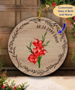 Customized Date of Birth and Name Birthday Gift Ornament UKHM280608