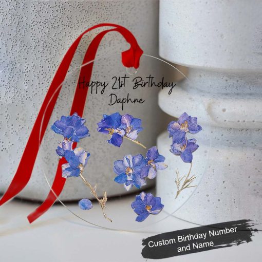 Personalised July Birthday Gift Customized Birth Flower Gift Ornament QFDT280607