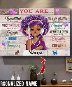 Personalized Name Black Girl Canvas QFMM100502