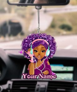 Personalized Name Black Girl Car Ornament HXDT200601