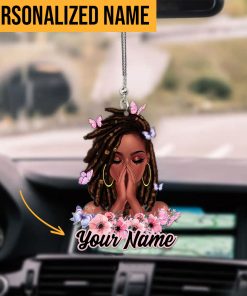 Personalized Name Black Girl Car Ornament HXDT200602