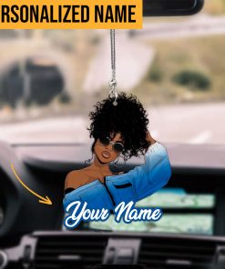 Personalized Name Black Girl Car Ornament HXDT200603