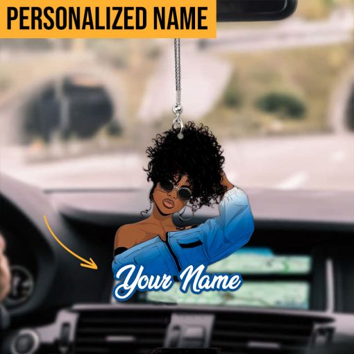 Personalized Name Black Girl Car Ornament HXDT200603