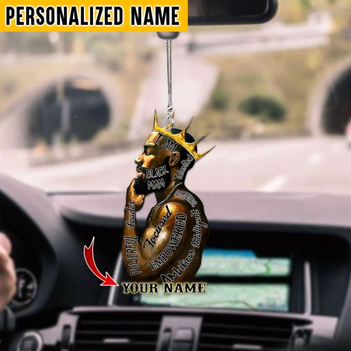 Personalized Name Black King Car Ornament QFHM210604